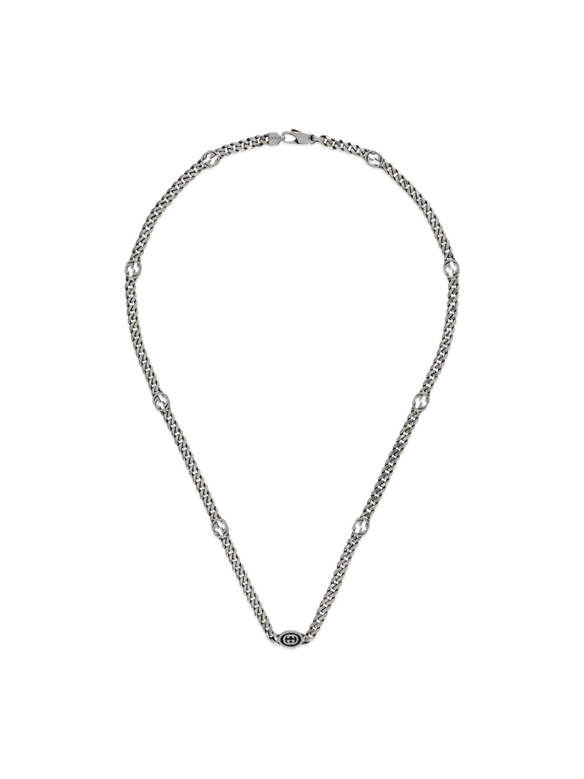 Gucci Interlocking Silver Necklace