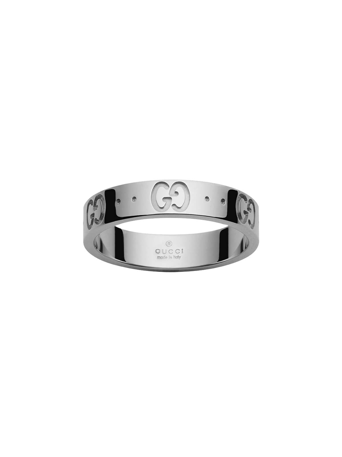 Gucci Icon 18ct White Gold Ring - Size 13