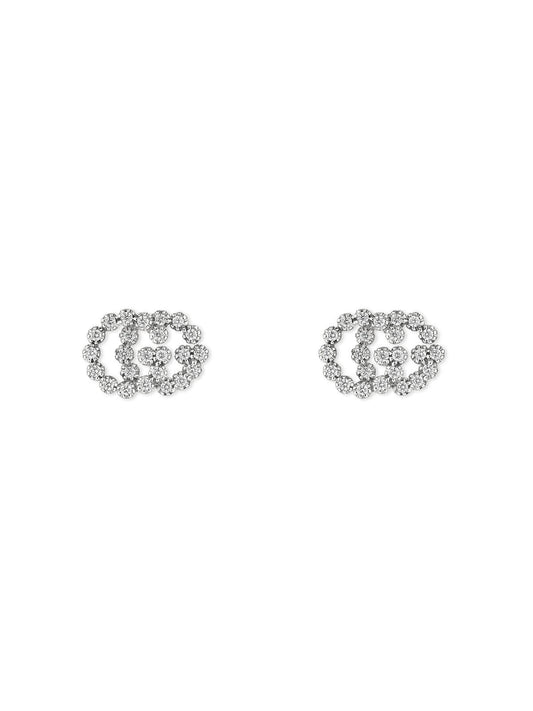 Gucci GG Running Earrings in 18ct White Gold with Diamonds YBD48167600300U