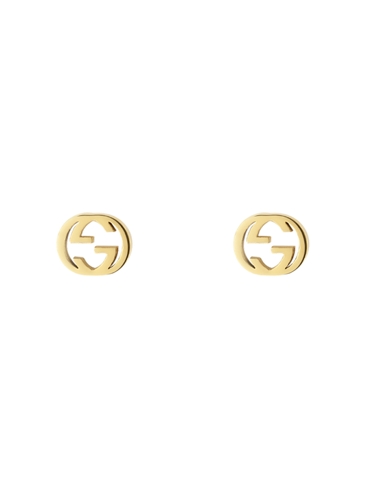Gucci Interlocking 18ct Yellow Gold Stud Earrings