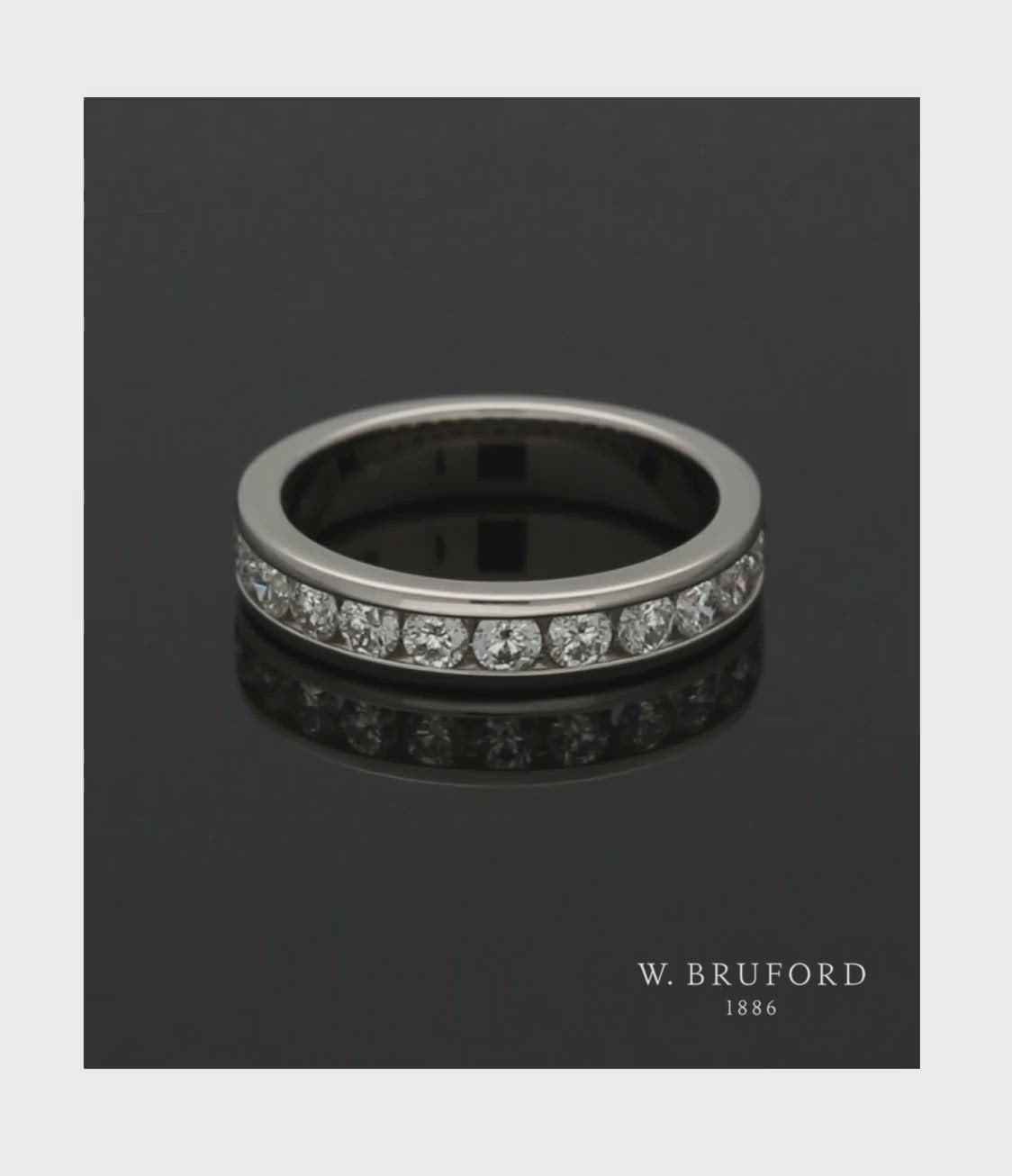 Diamond Half Eternity Ring 0.75ct Round Brilliant Cut in Platinum