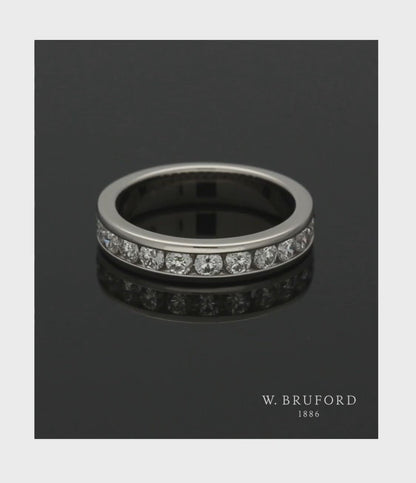 Diamond Half Eternity Ring 0.75ct Round Brilliant Cut in Platinum
