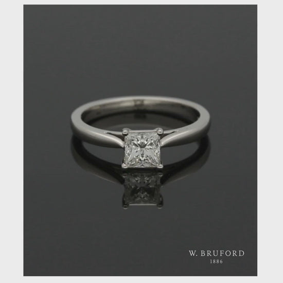 Diamond Solitaire Engagement Ring "The Grace Collection" Certificated 0.70ct Princess Cut in Platinum