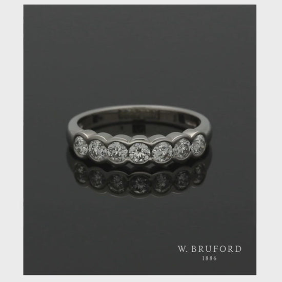 Diamond Half Eternity Ring 0.70ct Round Brilliant Cut in Platinum