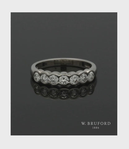 Diamond Half Eternity Ring 0.70ct Round Brilliant Cut in Platinum