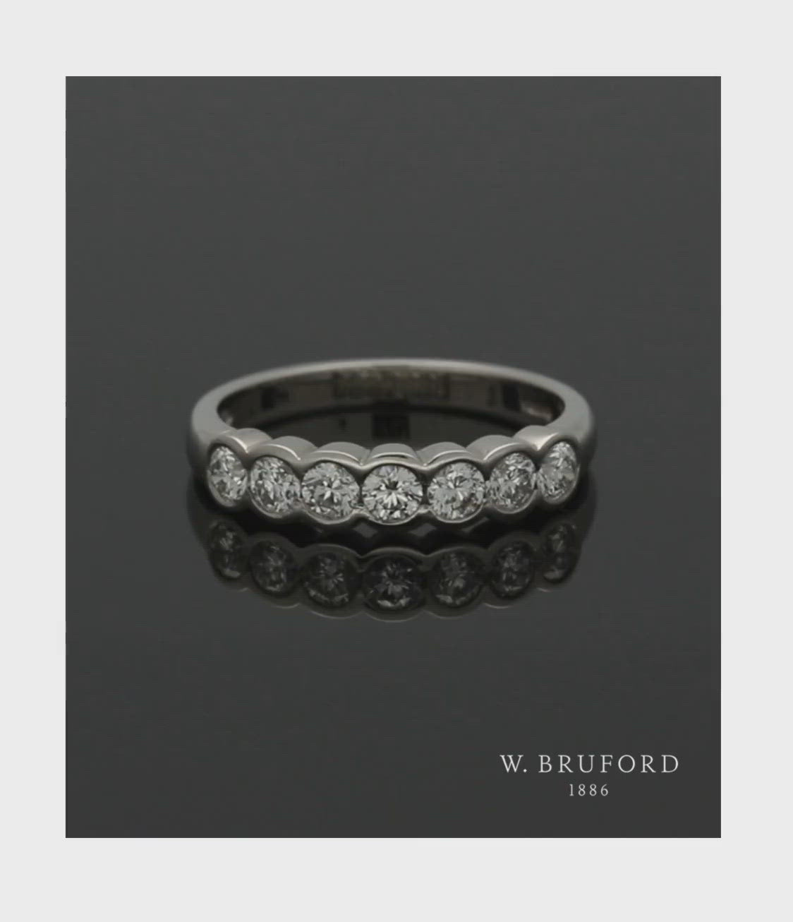 Diamond Half Eternity Ring 0.70ct Round Brilliant Cut in Platinum