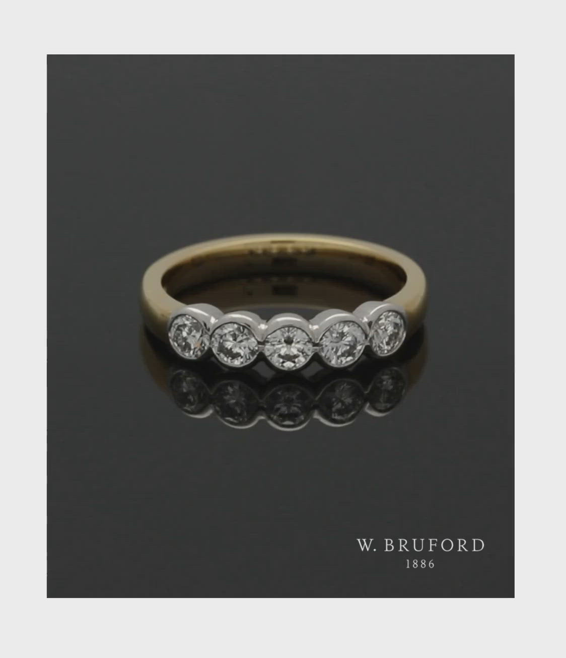 Five Stone Diamond Ring 0.68ct Round Brilliant Cut in 18ct Yellow & White Gold