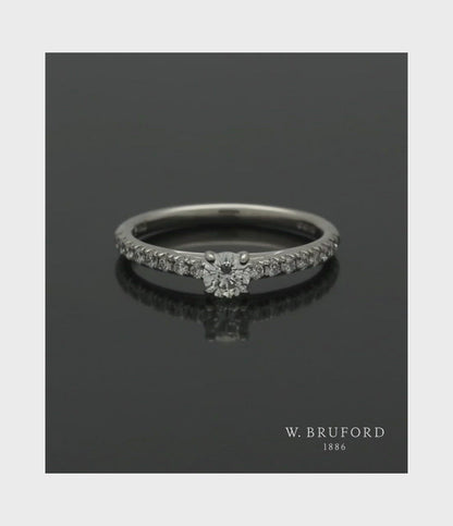 Diamond Solitaire Engagement Ring "The Catherine Collection" 0.25ct Round Brilliant Cut in Platinum with Diamond Shoulders