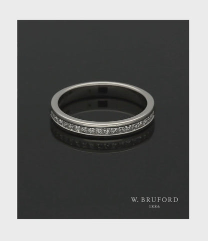 Diamond Half Eternity Ring 0.30ct Princess Cut in Platinum