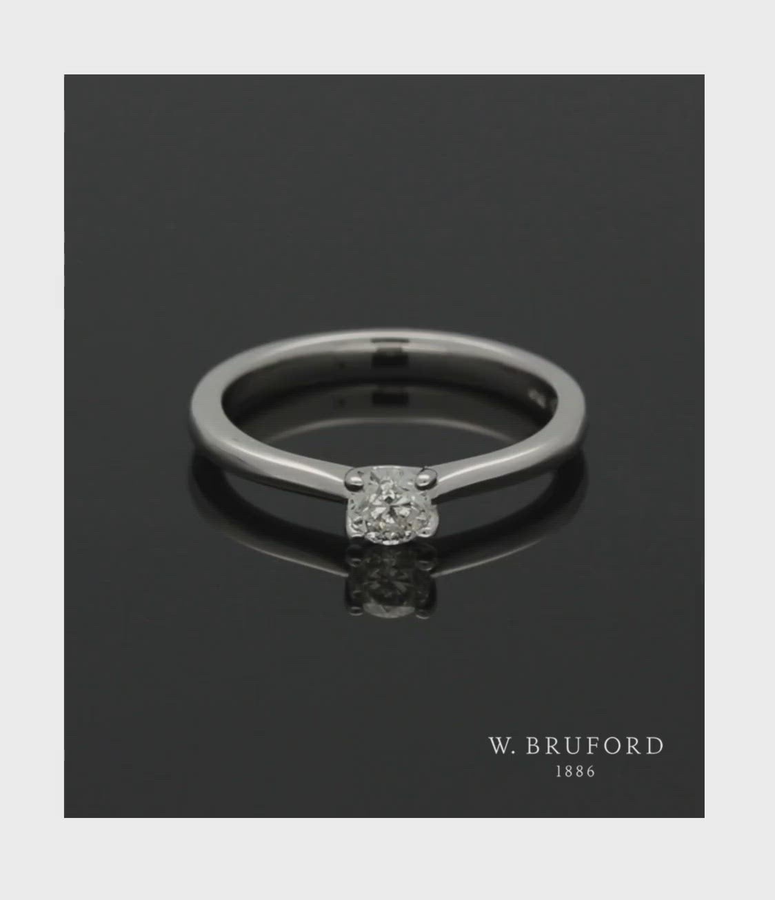 "The Charlotte Collection" Diamond Solitaire Engagement Ring 0.25ct Round Brilliant Cut in 18ct White Gold