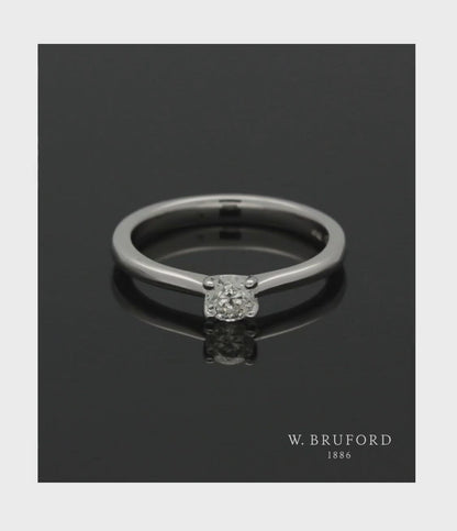 "The Charlotte Collection" Diamond Solitaire Engagement Ring 0.25ct Round Brilliant Cut in 18ct White Gold